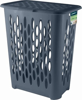 Корзина для белья Keeplex Light с откидной крышкой 37л 42,2х29х51,5см космический серый