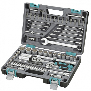 Набор инструментов, 1/2", 1/4",  CrV, пластиковый кейс  82 предм. STELS 150мм