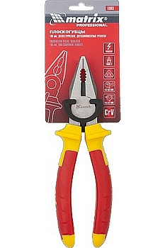 Плоскогубцы комбинированные, Insulated, 180мм, двухкомпонентные рукоятки MATRIX