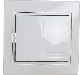 Выключатель 2 СП "MIRA" бел. 