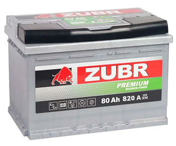 Аккумулятор ZUBR Premium ASIA 6ст-80 R+ (D26) (обр.)
