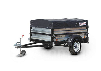 Автоприцеп Крепыш 2.5 R13 удл.дышла+опор.колесо-авт.+дуги+тент 1,3м (фанерные борты)