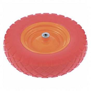 Колесо полиуретановое 4,80/4-8, длина оси 90мм, подшипник 20мм для тачек PALISAD