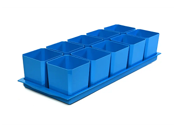 Набор горшков/рассады 10х0,5л голубой