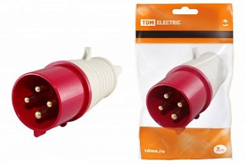 Вилка переносная 3Р+РЕ32А 380В IP44 ЭКФ028 (пласт) 024