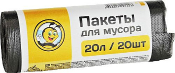 Пакеты для мусора "Жу-Жу. За порядком я слежу" 20 литров, 20 шт. в рулоне