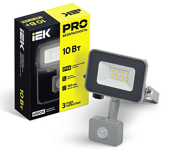 Прожектор светодиодный СДО 07-30Д 30Вт 6500К IP54 с датчиком движ. сер. IEK LPDO702-30-K03