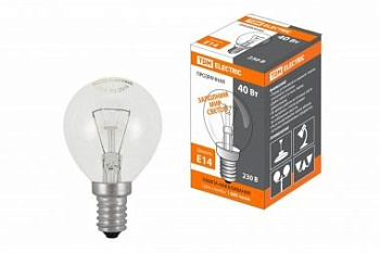 Лампа накаливания шар прозрачн.Е14 40W PILA TDM