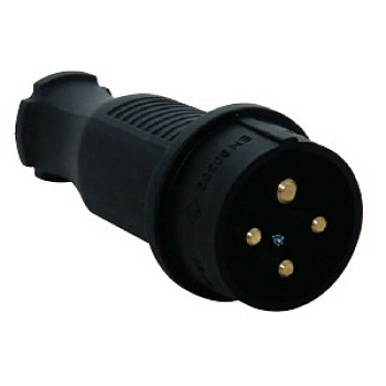 Вилка прямая каучук 3ф 16А 3Р+ 380В Т-Пласт (DF02001) штепсель