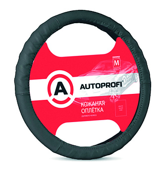 Оплетка руля натур.кожа, протектор "елочкой", черная (M)