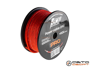 Провод силовой AMP PRO 8Ga OFC Extremely flexible Красный (50м) медь 100%