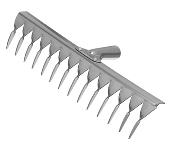 Грабли, нержавеющая сталь, 340мм, 14 витых зубьев, без черенка, Сибртех