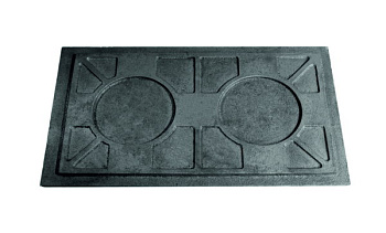 Плита большая двухкомфорочная с частыми ребрами 710*410*25 27кг