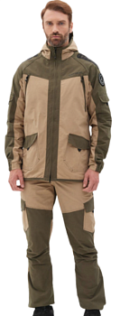 Костюм летний Горка-Люкс ткань Nylon Cotton Рип-Стоп цвет Хаки/Песок (Размер: 44-46, Рост: 170-176)