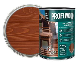 Антисептик лаковый PROFIWOOD атмосферостойкий алкидный красное дерево  2.6 л / 2,4 кг
