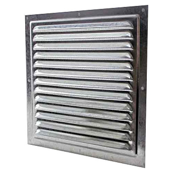 Решетка вентиляционная вытяжная стальная с оцинкованным покрытием 125х125