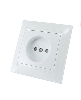 Розетка 2П 10А 250В с защ. шт. белая "Лама" TDM