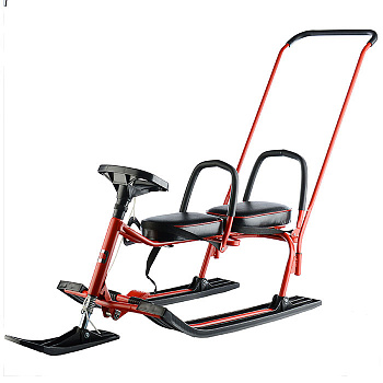 Снегокат "TWINS BABY PUSH" 505 с толкателем (рама красный)