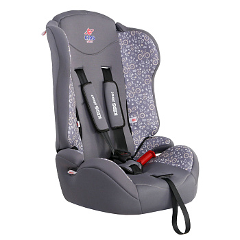 Кресло детское автомобильное 9-36 кг Kids Planet "Meteor" серый велосипед, 1-12 лет