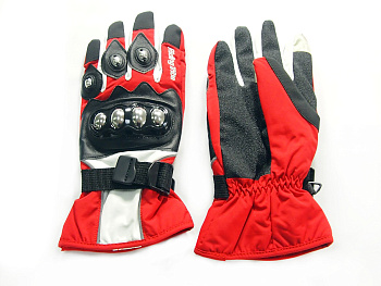 Перчатки зимние PRO-BIKER HX-04 текстиль с защитой (красные)