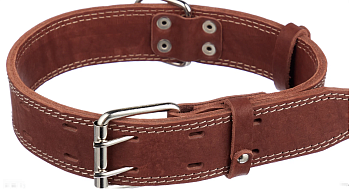 Ошейник 45/2с кожа два слоя, двойная декор.строчка (коньячный) Ошейник 45/2с кожа два слоя, двойная декор.строчка (коньячный)