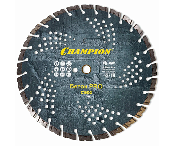 Диск алмазный CHAMPION бетон PRO 350/25,4/10 Heavyсut (ж/б, старый бетон, железо)