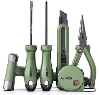 Набор ручного инструмента DELI "Home Series Green" HT0006L 6 предметов
