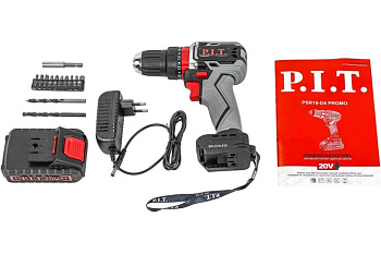 Дрель акк. PSR18-D4 PROMO P.I.T. бесщет. (20В,1Li акк 1,5Ач,40Нм,ударн.фик.шпин.)