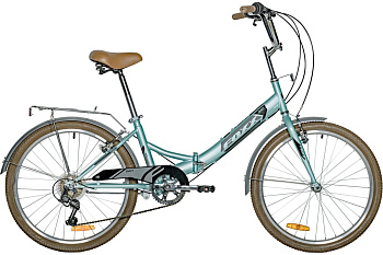 Велосипед FOXX 24" складной. SHIFT, зеленый 6-скор, Shimano RS35/TY21, двойной обод, багажник Велосипед FOXX 24" складной. SHIFT, зеленый 6-скор, Shimano RS35/TY21, двойной обод, багажник