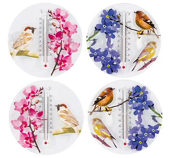Термометр уличный "Цветы и птицы" (2 варианта дизайна)