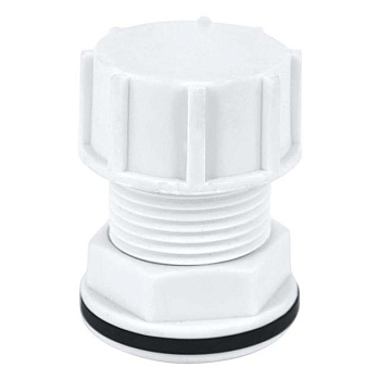 Штуцер (врезка) в бак (емкость) с заглушкой и прокладкой 1/2" (пластик), MP-У