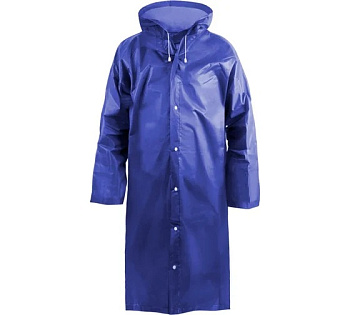 Дождевик-плащ EVA, синий, на кнопках, 110 мк, Komfi