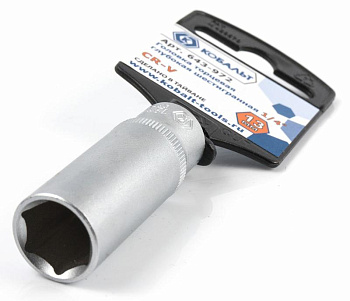 Головка торцевая глубокая КОБАЛЬТ 1/4", 13 мм, Cr-V 