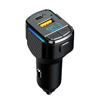 FM-трансмиттер ACV FMT-125B Ж-К диспл/USB-A+Type-C 5V/3A/Bluetooth