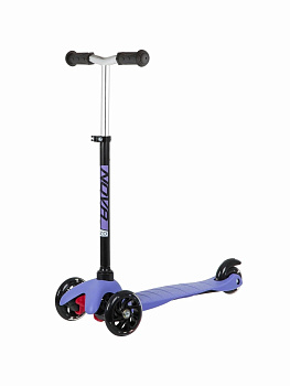 Самокат д/детей Novatrack Disco-kids Basic,свет.колеса PUпер.120*24 задн.76*24мм, съем Y-руль фиолет