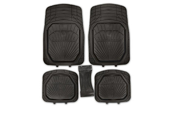 Коврик салона SKYWAY Rain-3 5пр. ванночка полиуретановый черный 