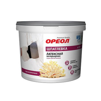 Шпатлевка ОРЕОЛ ВД 1,5 кг интерьерная латексная д/внутр. работ Шпатлевка ОРЕОЛ ВД 1,5 кг интерьерная латексная д/внутр. работ