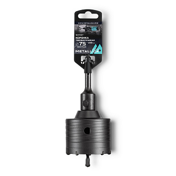 Коронка тв. спл.  SDS-plus METALLICA Optima 75x160/100 мм, h=50мм, М22,0х2,0 мм, с адаптером