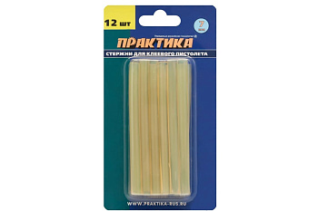Стержень клеевой Практика желтый, прозрачный 7х100мм