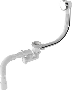 Сифон Aquant для ванны регулир. 1 1/2"х40 с выпуск. и перелив. с г.т.40х40/50 полуавтомат