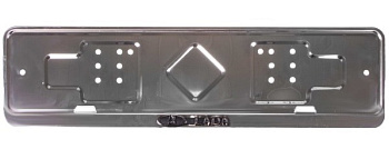 Рамка из нерж.стали с широким полем рельеф LADA