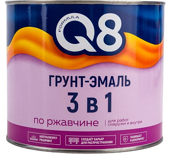Грунт-эмаль 3в1 по ржавчине FORMULA Q8 БЕЛАЯ 1,8 кг