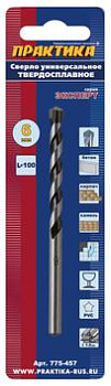 Сверло универсальное ПРАКТИКА твердосплавное 6 х 100мм (1шт.) блистер, серия Эксперт
