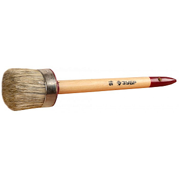 Кисть круглая №16*55мм ЗУБР УНИВЕРСАЛ-МАСТЕР, светлая щетина, деревянная ручка, СИБРТЕХ