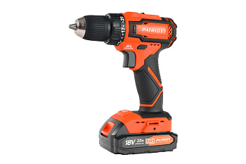 Дрель-шуруповерт акк. PATRIOT BR 207UES бесщеточный двигатель, 18В, 2,0Ач, 38Нм, (дерево/сталь)