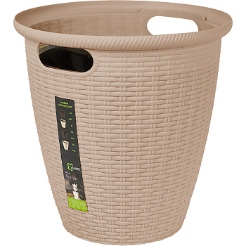 Кашпо напольное Rattan D 266мм/10 л с внутренним горшком 6 л, французский платан