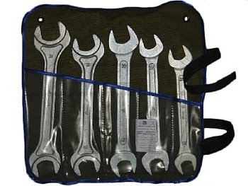 Набор ключей рожковых 5 предметов, сумкка (22-36мм)