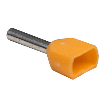 Наконечник штыревой втулочный изолированный (двойной) НШвИ (2) 0,5×8 оранжевый