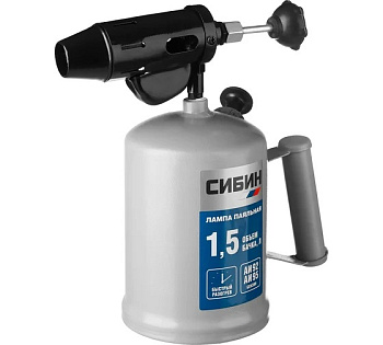 Лампа паяльная СИБИН  1.5 л, стальной эжектор (40670)
