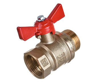 Кран шаровый  латунный БИРКА VALFEX 11Б27фт1М вр/нр.ручка.бабочка 1 1/4 (24/6)